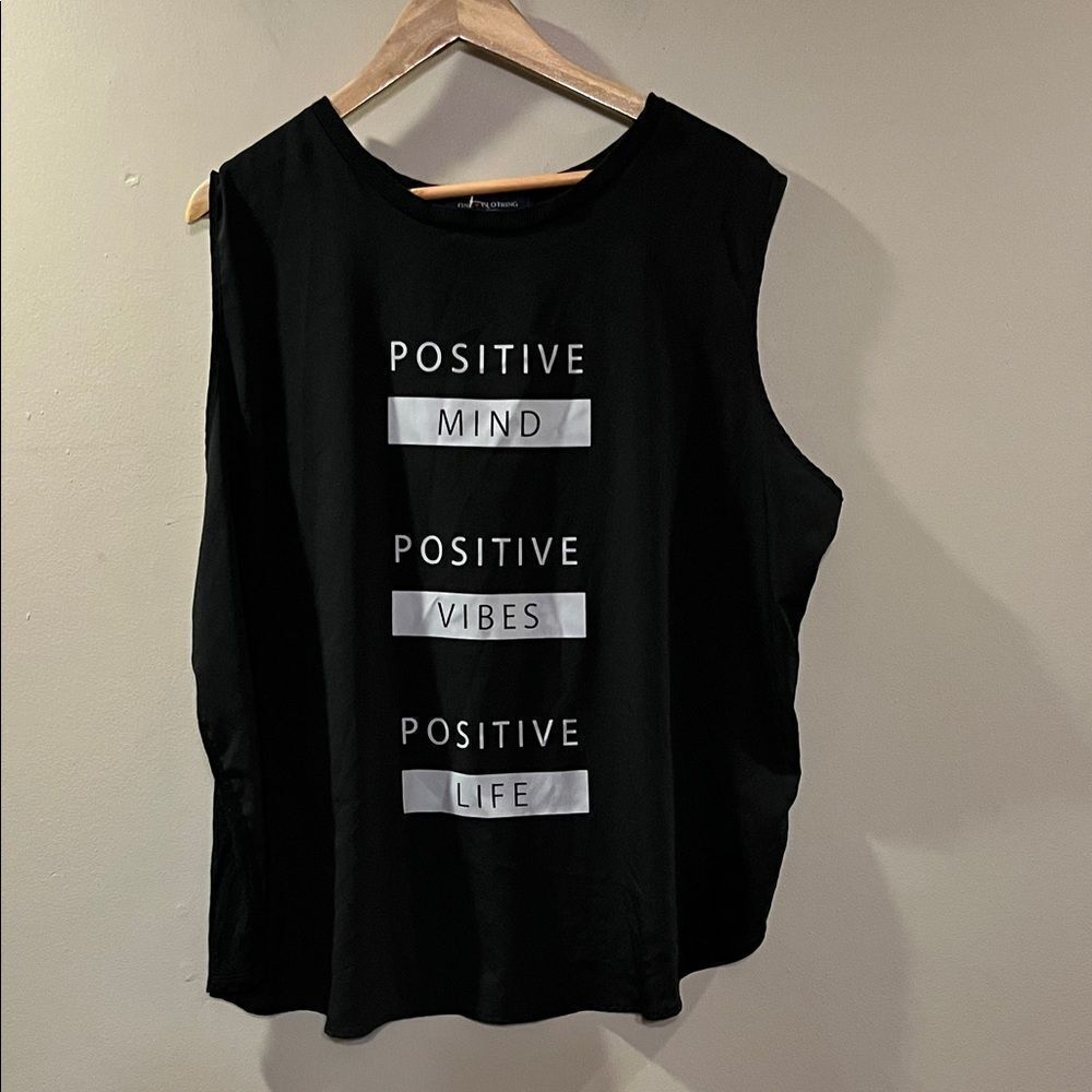 Positive Vibes Black Muscle Tee